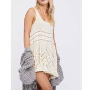Free People Viole and Lave Trapeze Slip Dress Tunic in Ivory
